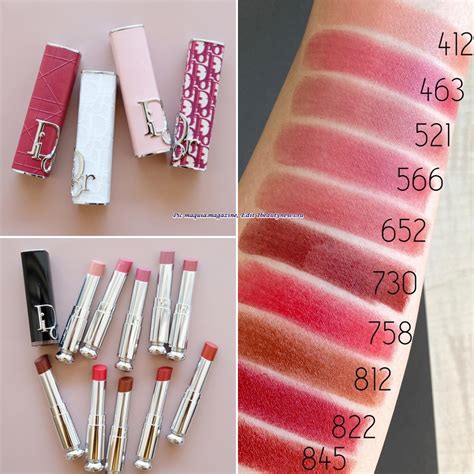 Dior addict shine swatches